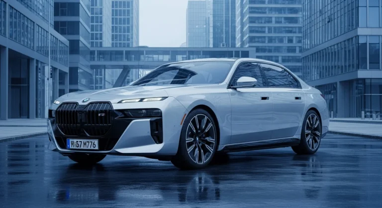 2027 BMW i7 M70 xDrive exterior - front three quarter view