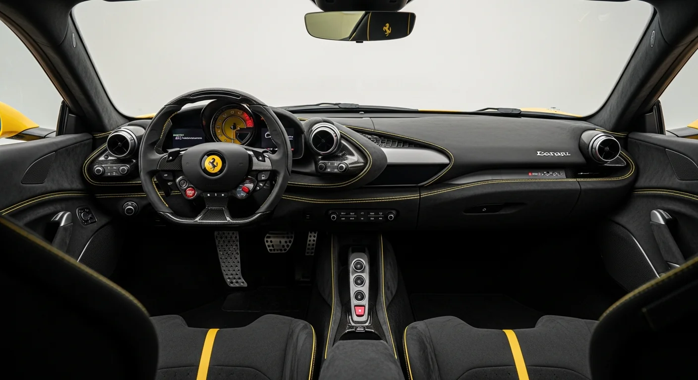 2027 Ferrari 296 XX interior - dashboard and cockpit view