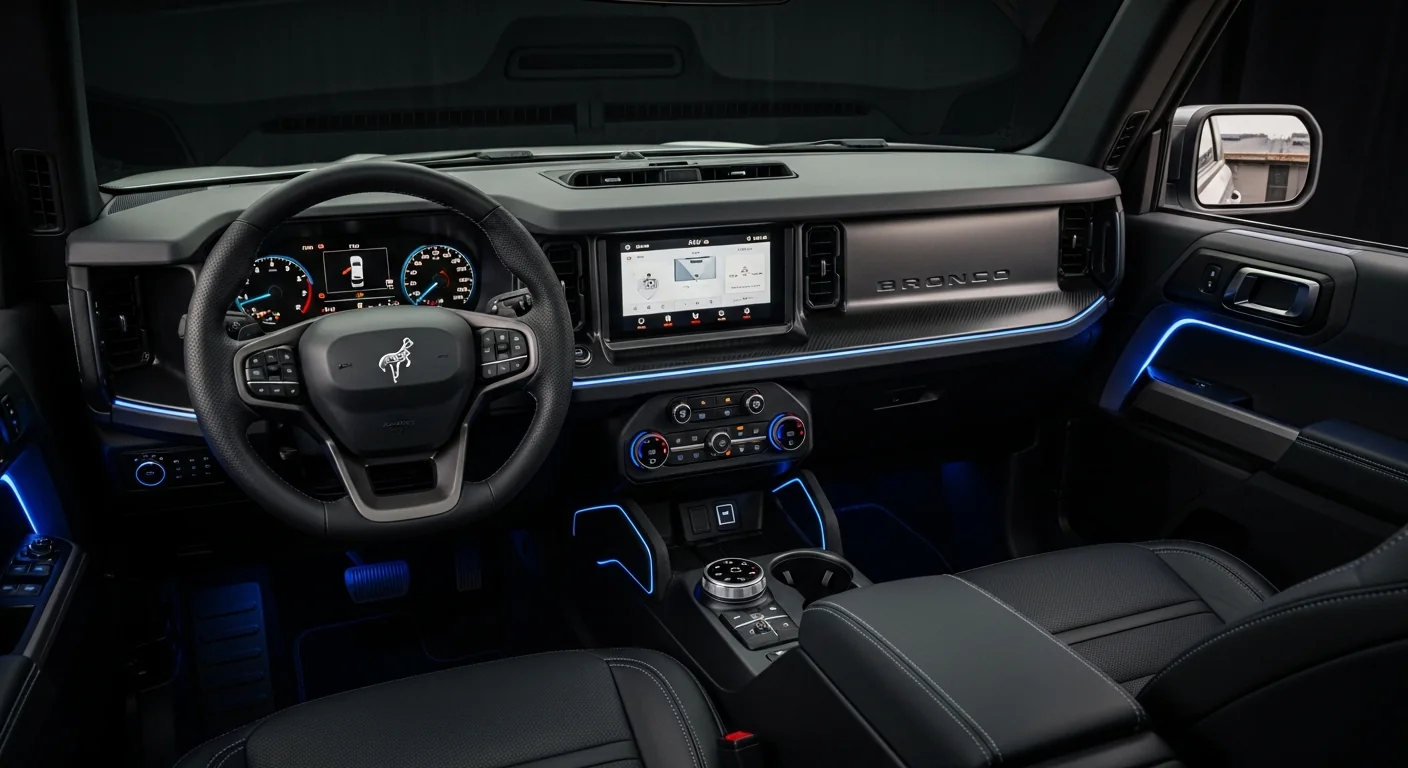 2027 Ford Bronco GT interior - dashboard and cockpit view