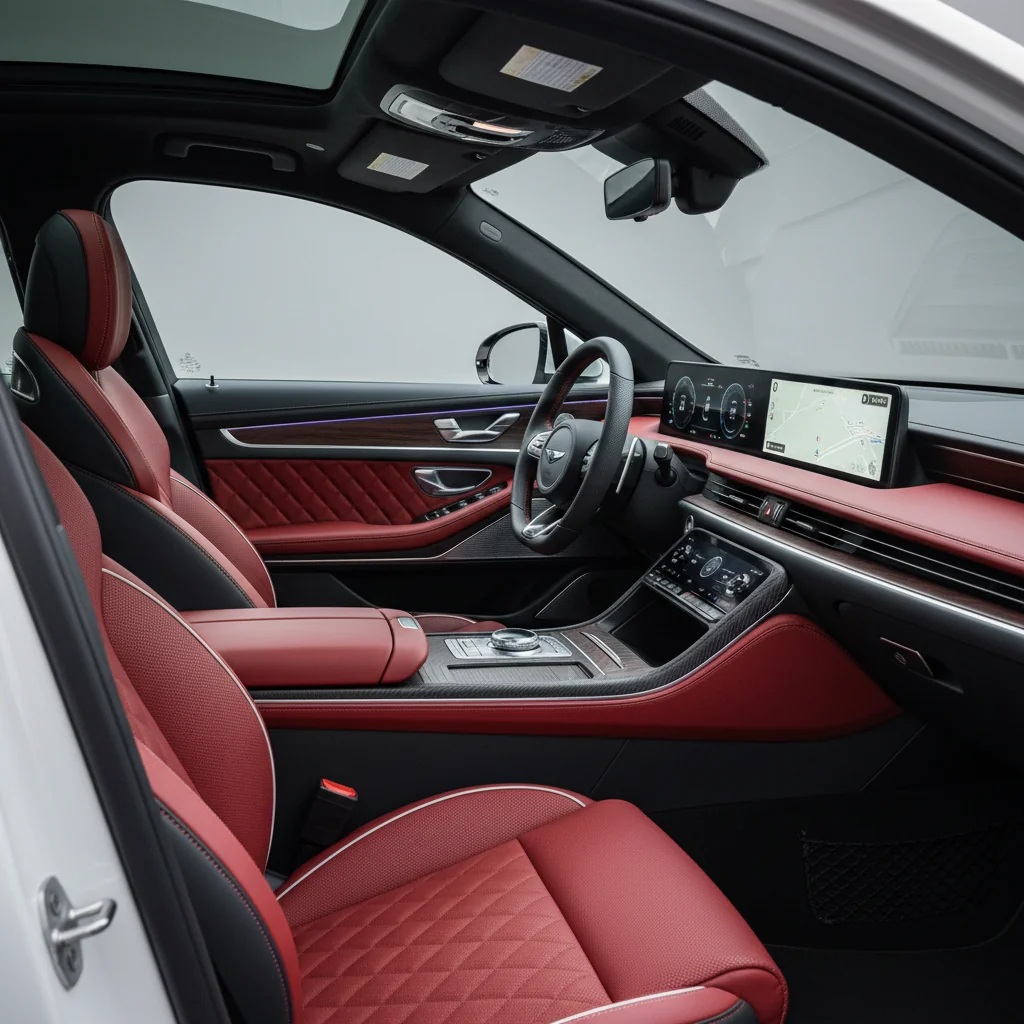 2027 Genesis G90 Magma interior - dashboard and cockpit view