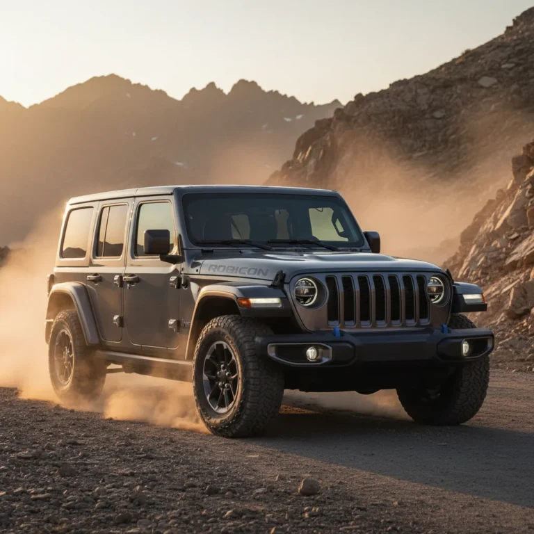 2027 Jeep Wrangler Rubicon EV exterior - front three quarter view