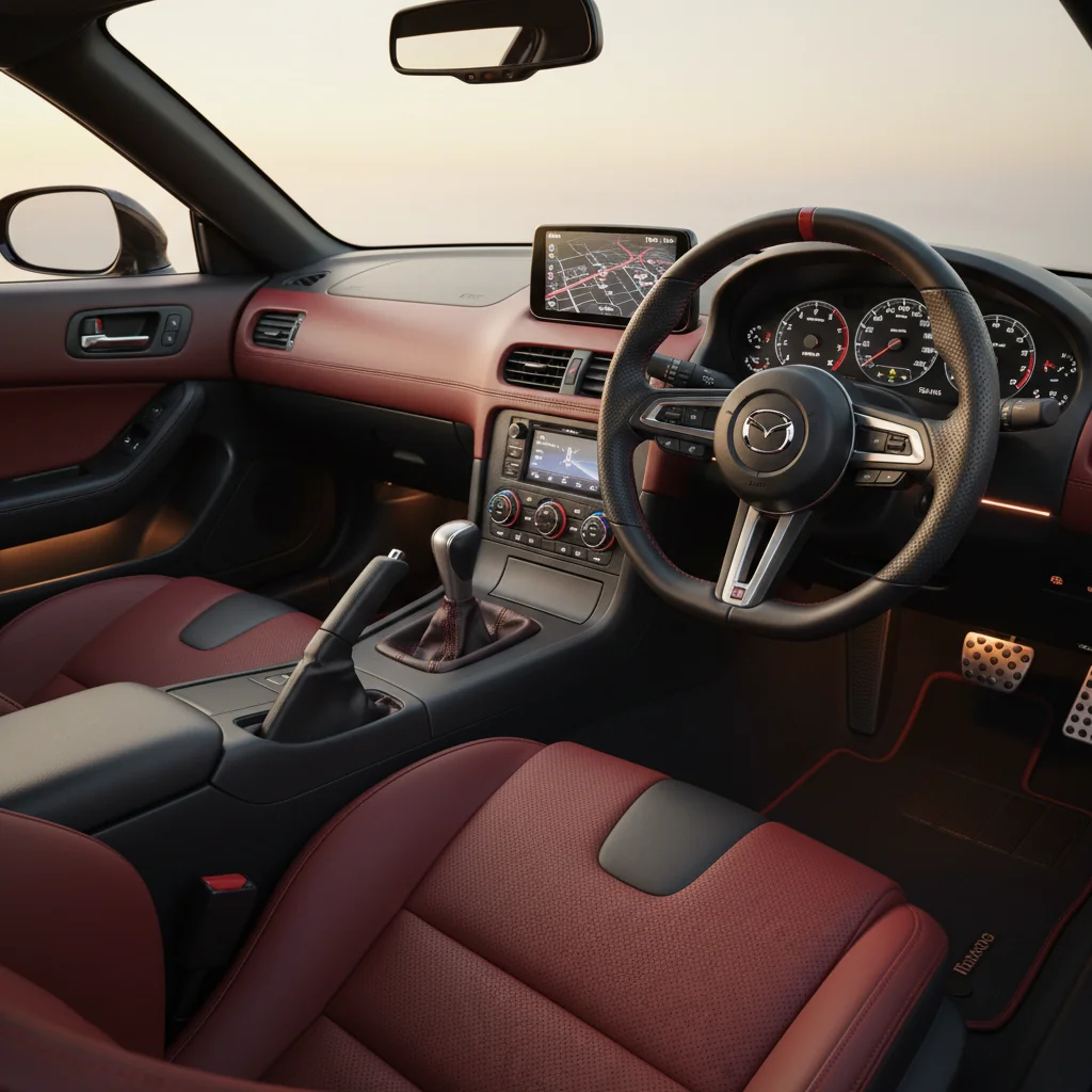 2028 Mazda RX-7 FD Revival interior - dashboard and cockpit view