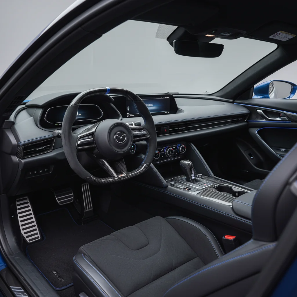 2028 Mazda RX-9 interior - dashboard and cockpit view