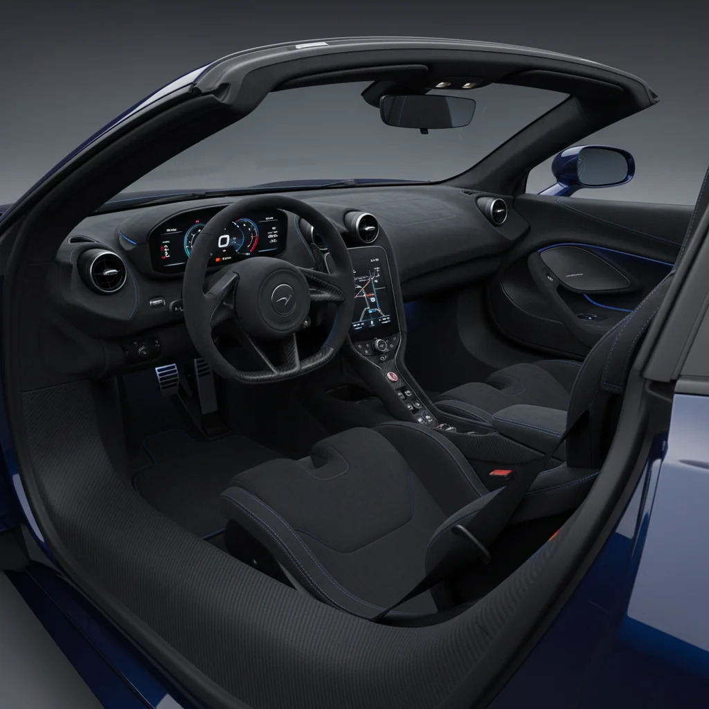 2027 McLaren 750S Spider X interior - dashboard and cockpit view
