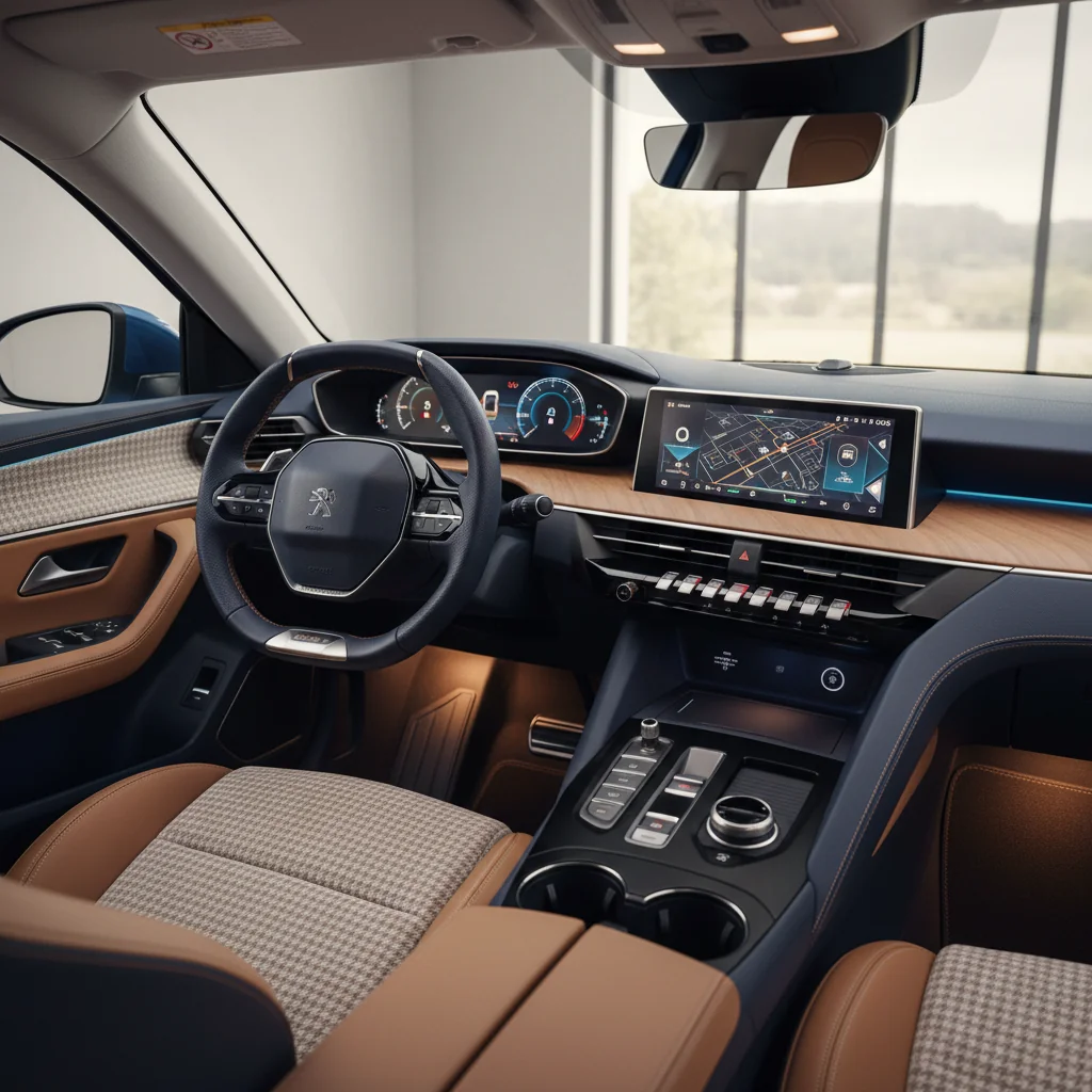 2027 Peugeot 409 GT interior - dashboard and cockpit view