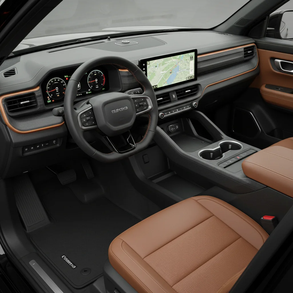 2027 Rivian R2T Pro interior - dashboard and cockpit view