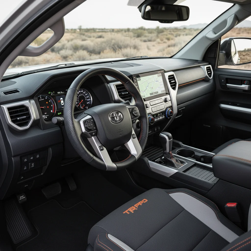2027 Toyota Tundra TRD Pro Desert interior - dashboard and cockpit view